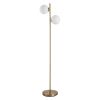 HOMCOM Decorative Floor Lamp with 2 Glass Shades Modern Lighting for Living Room Bedroom White