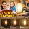 Yarra-Decor Bedside Table Lamp with USB Port - Touch Control for Bedroom Wood 3 Way Dimmable Nightstand Lamp with Round Flaxen Fabric Shade for Living