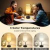 Unicozin Table Lamp, 3 CCT 3000K/4500K/6500K & RGB Color Changing, Stepless Dimmable Small Bedside Lamp for Reading