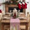 Christmas Table Runner 13x90 Inch, Xmas Trees Snowflakes Holiday Decorative Farmhouse Table Decoration for Kitchen Dinning