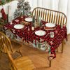 Horaldaily Christmas Tablecloth 52×70 Inch, Holy Nativity Red Buffalo Plaid Washable Table Cover for Party Picnic Dinner Decor