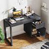 1PC Modern Computer Desk Writing Workstation with Cabinet and Drawer