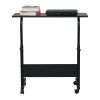 Portable Multi-Purpose Small Side Table - Mobile Laptop Wheels Compact Room Divider Shelf for Office
