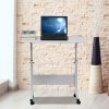 Portable Multi-Purpose Small Side Table - Mobile Laptop Wheels Compact Room Divider Shelf for Office