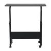 Portable Multi-Purpose Small Side Table - Mobile Laptop Wheels Compact Room Divider Shelf for Office