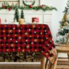 Horaldaily Christmas Tablecloth 52×70 Inch, Holy Nativity Red Buffalo Plaid Washable Table Cover for Party Picnic Dinner Decor